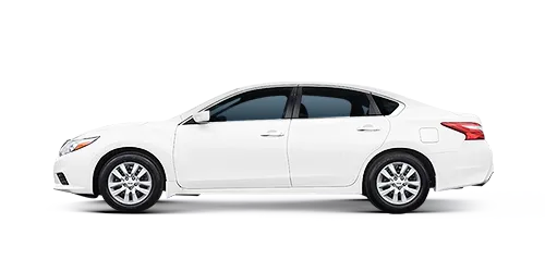 White sedan, side view