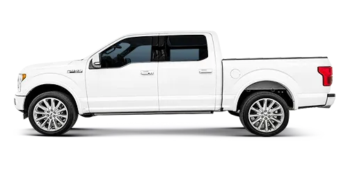 White pickup truck, side view