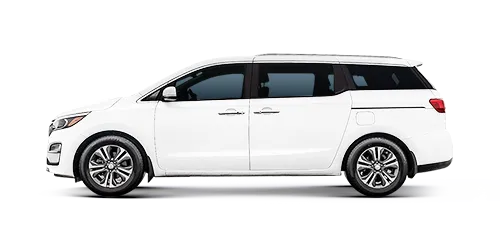 White minivan, side view